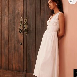 Lulu's Elegant White Midi Dress